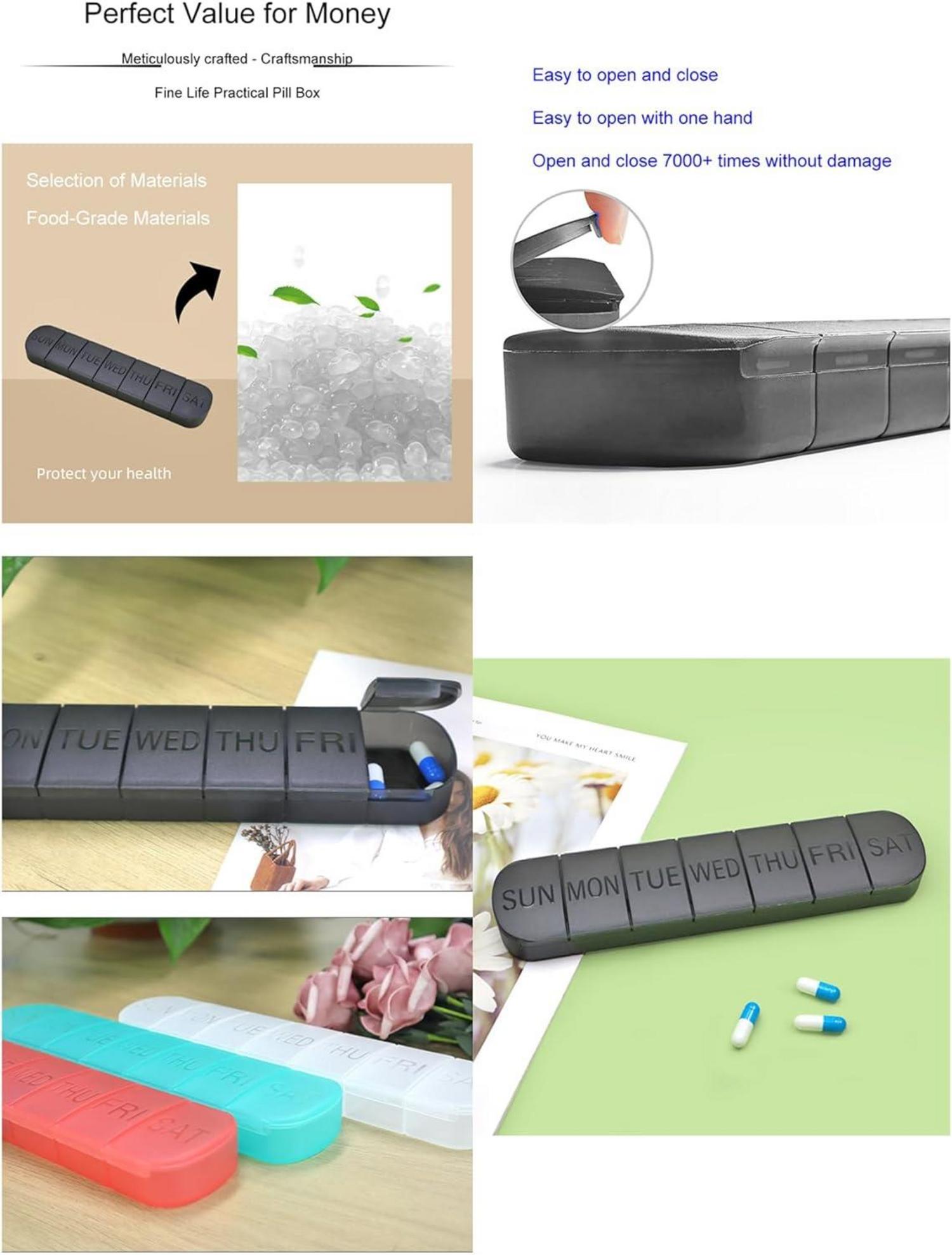 Wöchentliche Pillendose 7 Tage Tablettenorganizer Mattes Finish