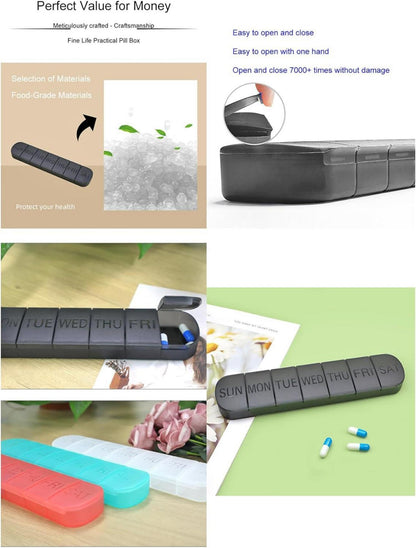 Wöchentliche Pillendose 7 Tage Tablettenorganizer Mattes Finish