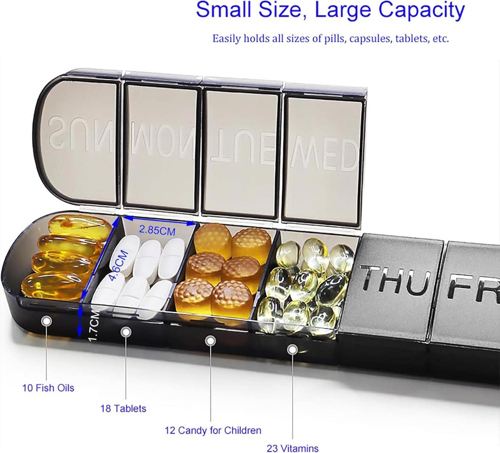 Pillendose 7 Tage Tablettenorganizer mattes Finish Eleganz