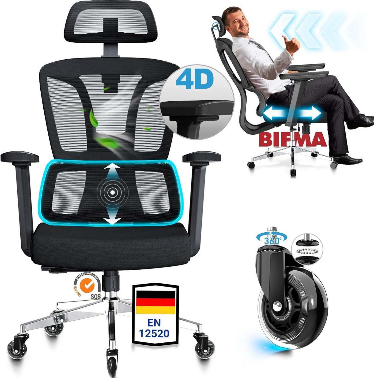 Ergonomischer Bürostuhl ReliefBack Pro 200KG 4D-Armlehnen
