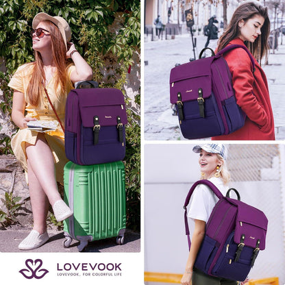 Kinder Rucksack Lila Blau Violett LOVEVOOK Pompons