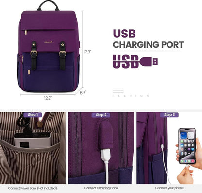 Kinder Rucksack Lila Blau Violett LOVEVOOK für Mädchen Jungen