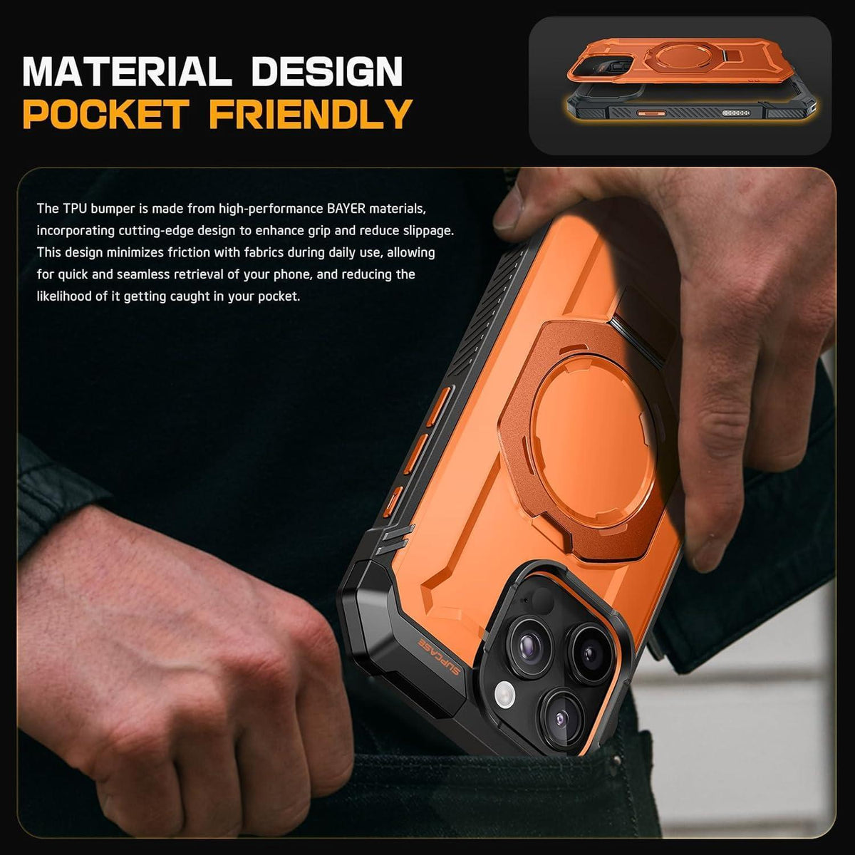 iPhone 16 Pro Max Hülle mit Ständer & MagSafe, robust