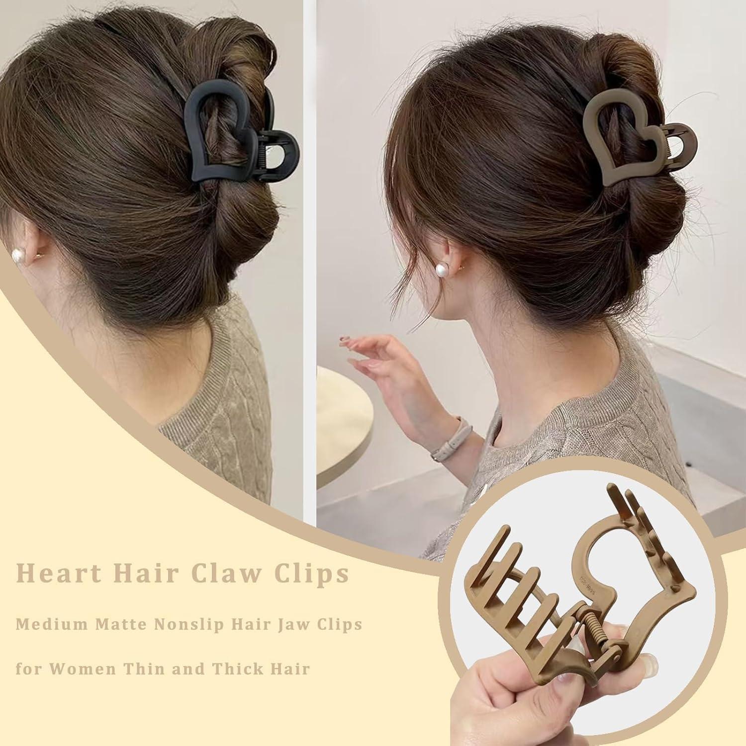 Haarklammern Set Herz-Design, Haarschmuck für Dickes Haar