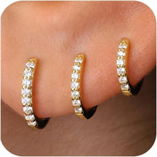Elegante Creolen Set Silber Gold 925 14K Vergoldet