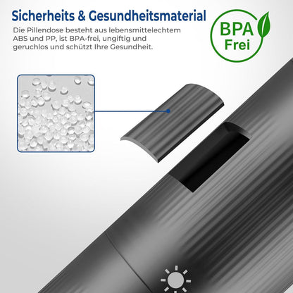 KingPavonini Tablettenbox 7 Tage Magnetisch Schwarz