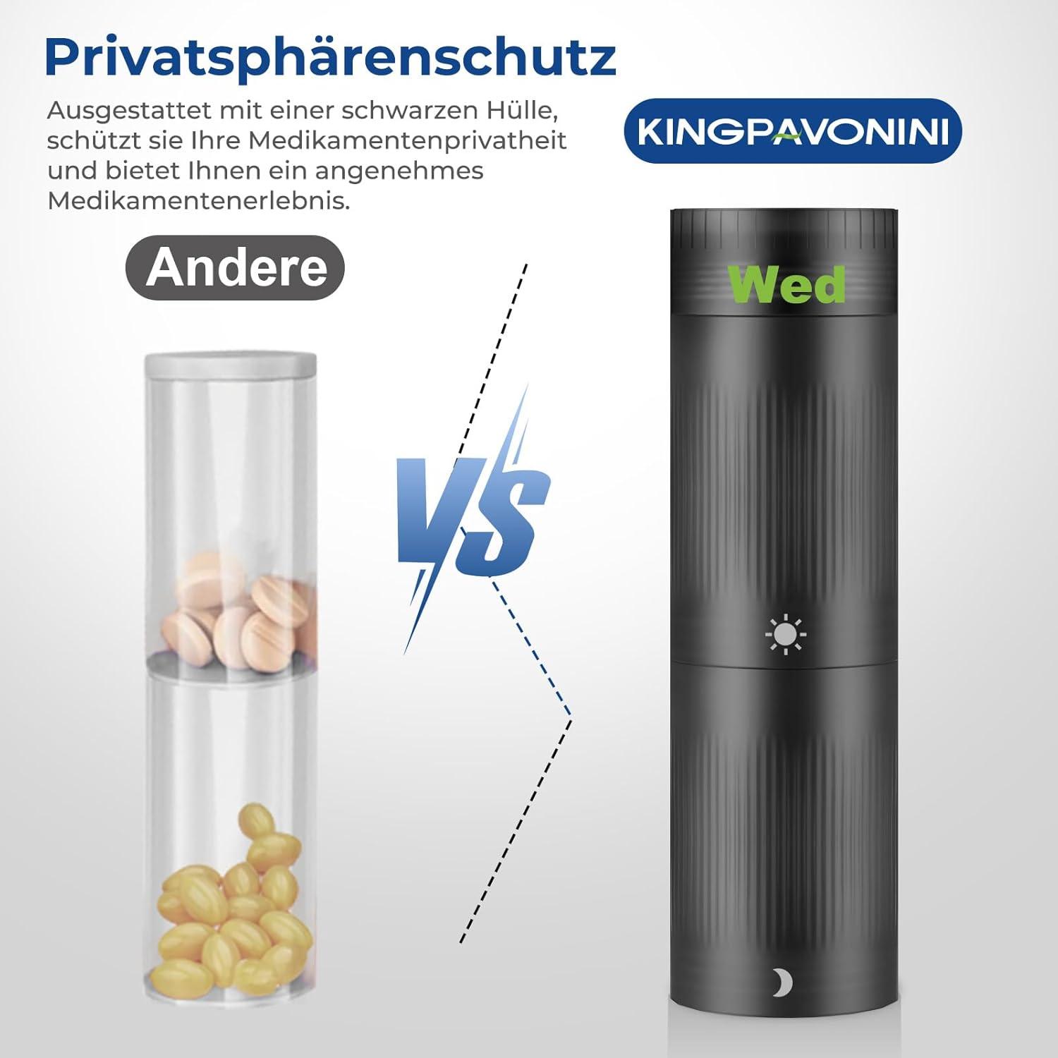 KingPavonini Tablettenbox 7 Tage Medikamentenbox AM/PM