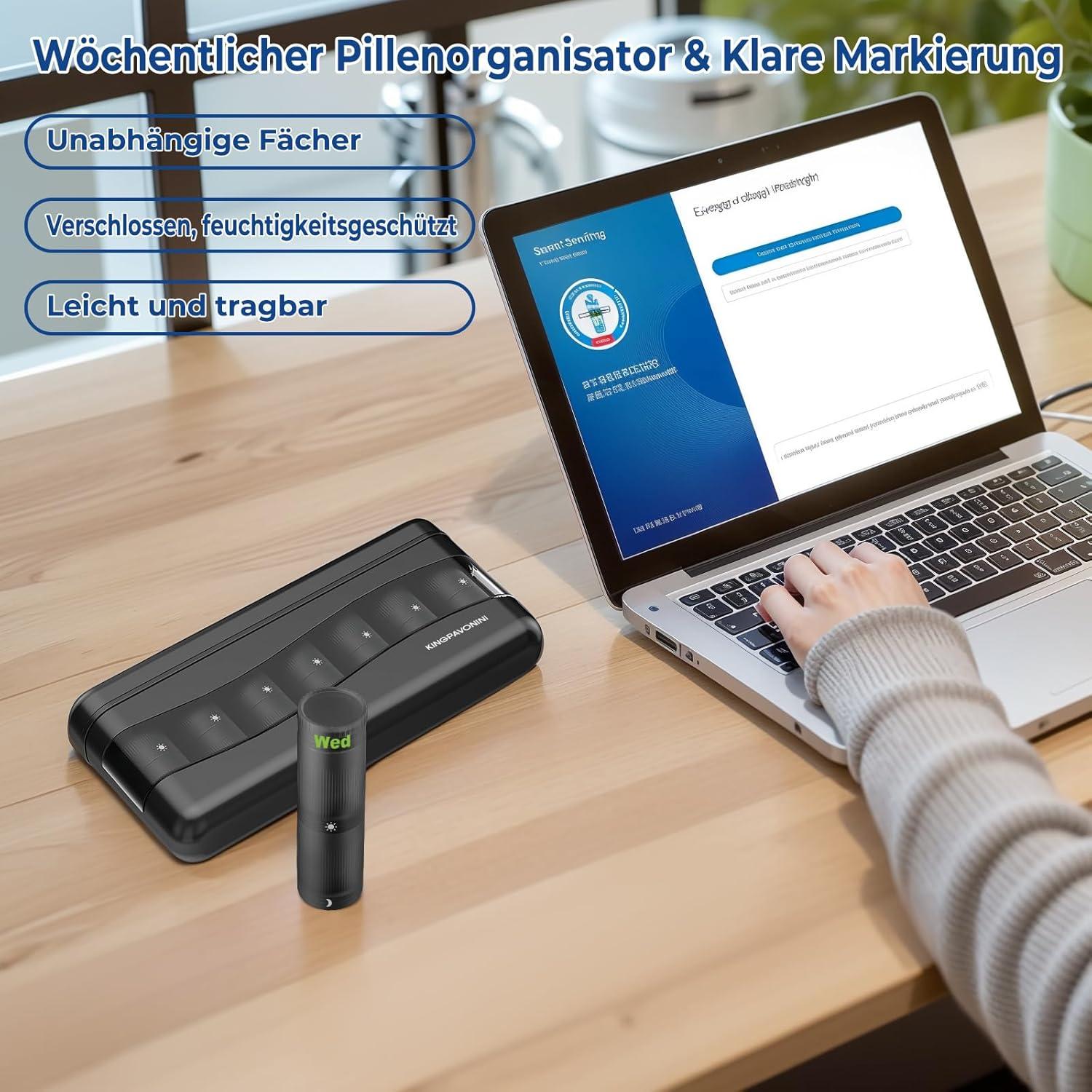 KingPavonini Tablettenbox 7 Tage Medikamentenbox AM/PM