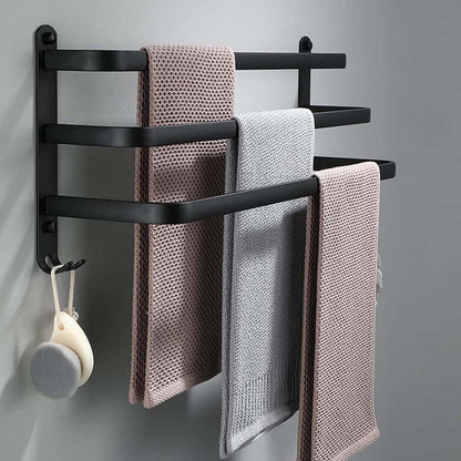 Handtuchhalter 60cm Schwarz Ohne Bohren | Badezimmer Zubehör Set