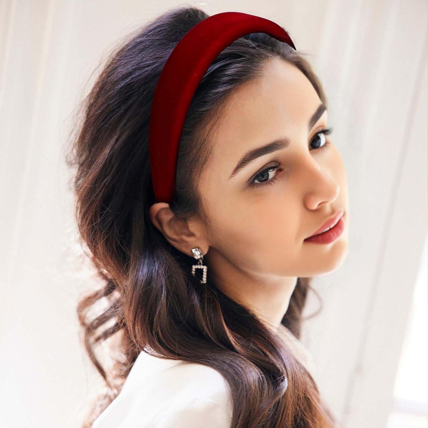 3er Set Gepolsterte Haarreifen Samt Damen Vintage Style