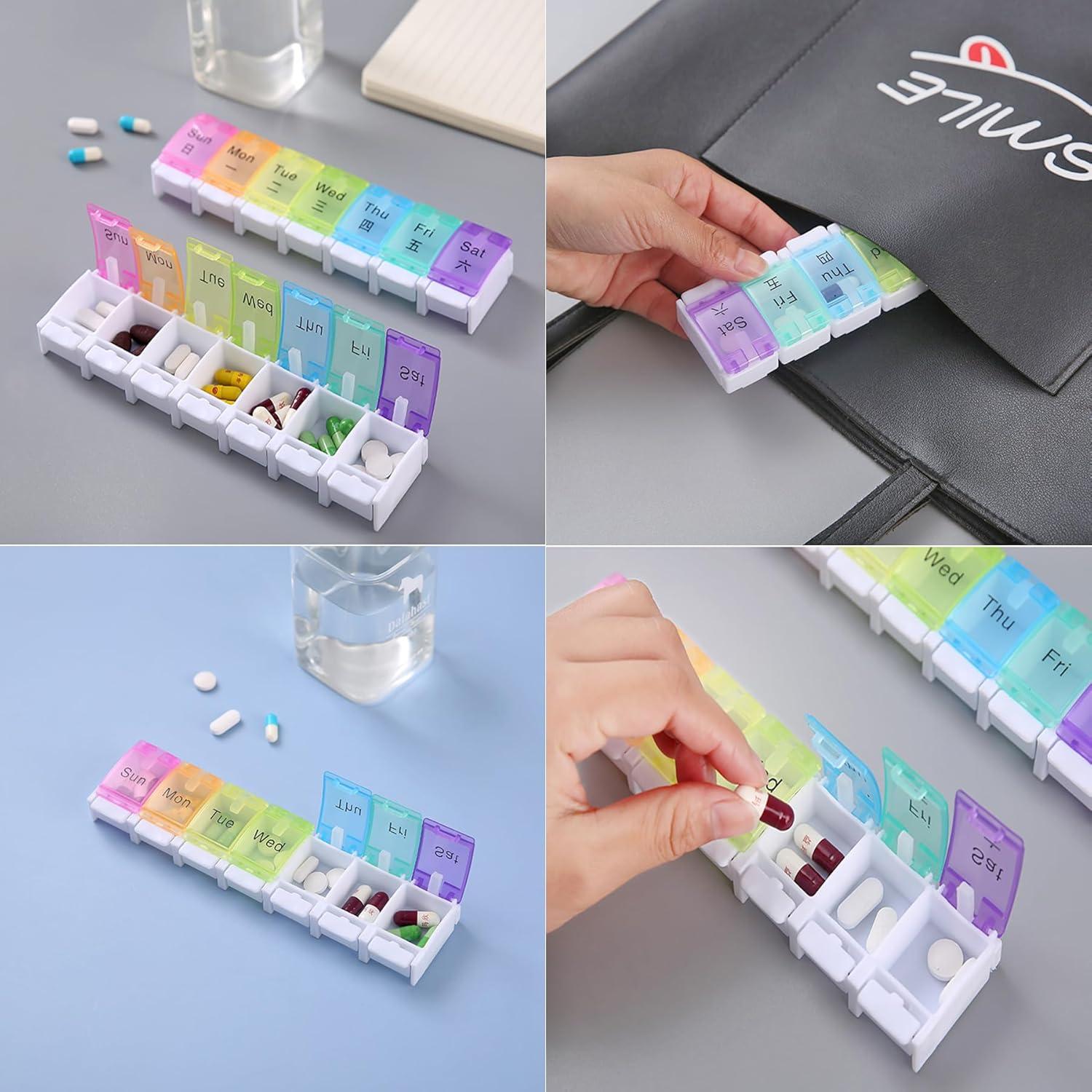 Tablettenbox 7 Tage Medikamentenbox Pillendose Fächer