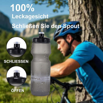 2er-Pack Auslaufsichere Fahrrad Trinkflaschen 750ml BPA-frei Grau Rosa