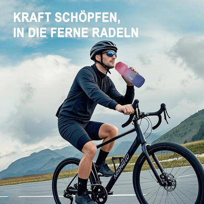 2er-Pack Auslaufsichere Fahrrad Trinkflaschen 750ml BPA-Frei Grau Blau