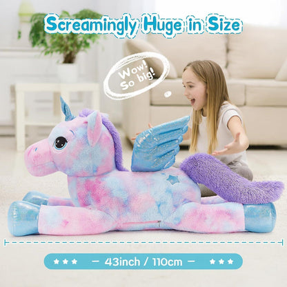 XXL Einhorn Kuscheltier 110cm - Weiches Plüschtier für Kinder