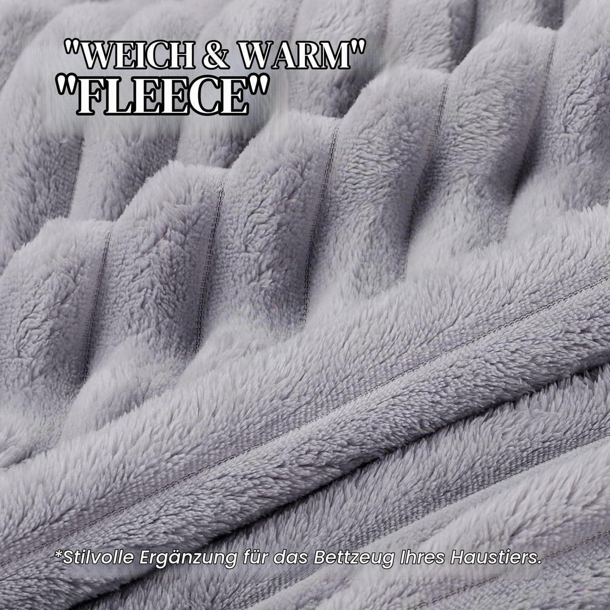 Flauschige Hundedecke & Katzendecke – Grau, Rosa, Beige (52x76cm)