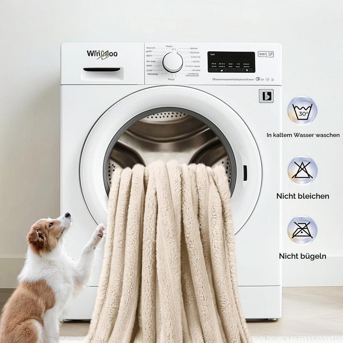 Flauschige Hundedecke & Katzendecke – Grau, Rosa, Beige (52x76cm)