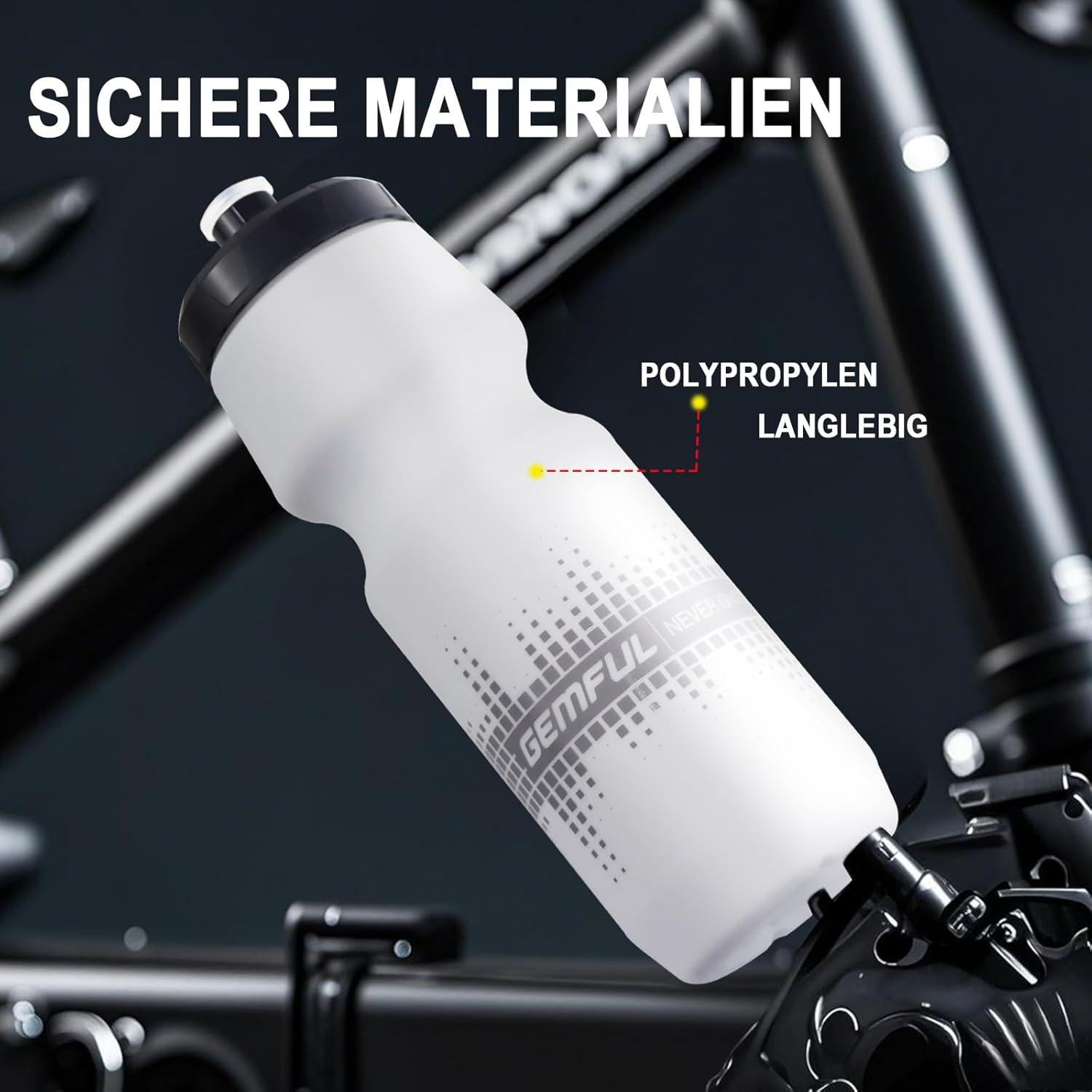 Fahrrad Trinkflasche 750 ml 2er-Pack Auslaufsicher BPA-Frei Schwarz