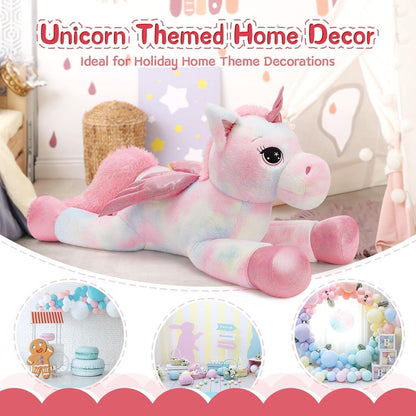 XXL Einhorn Kuscheltier 110cm - Rosa Plüschtier Geschenk für Kinder