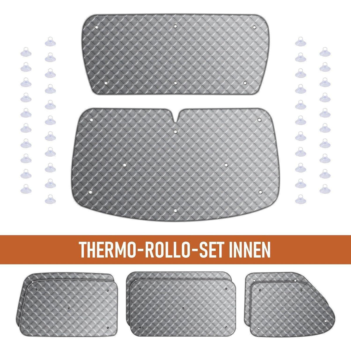 Thermo Jalousien Set VW T4 SWB – 8-teilig, Verdunkelung & Isolierung