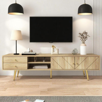 TV-Lowboard 160cm mit Goldfüßen & Stauraum