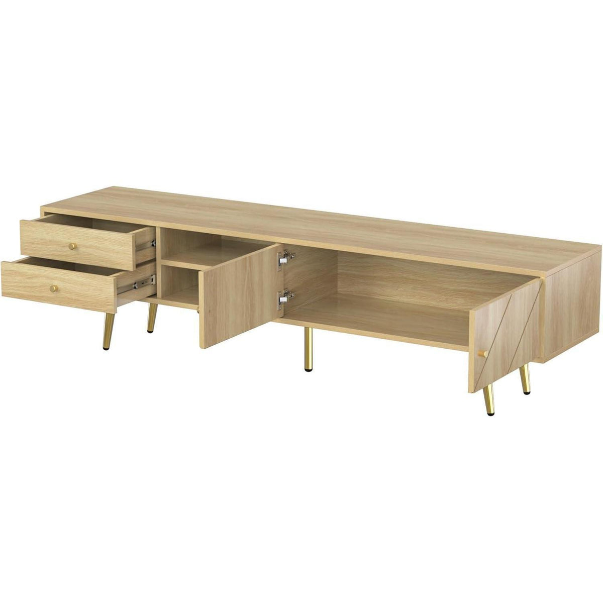 TV-Lowboard 160cm mit Goldfüßen & Stauraum