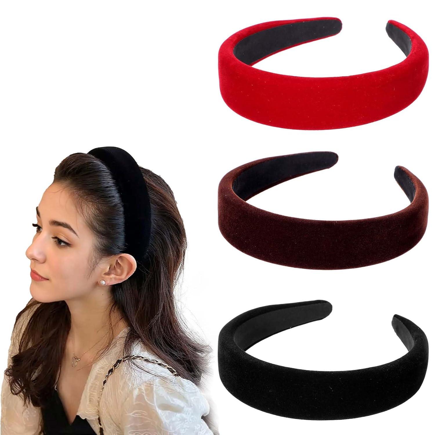 Haarreif 3 Stück Samt 3cm Retro Vintage Stirnband Mädchen