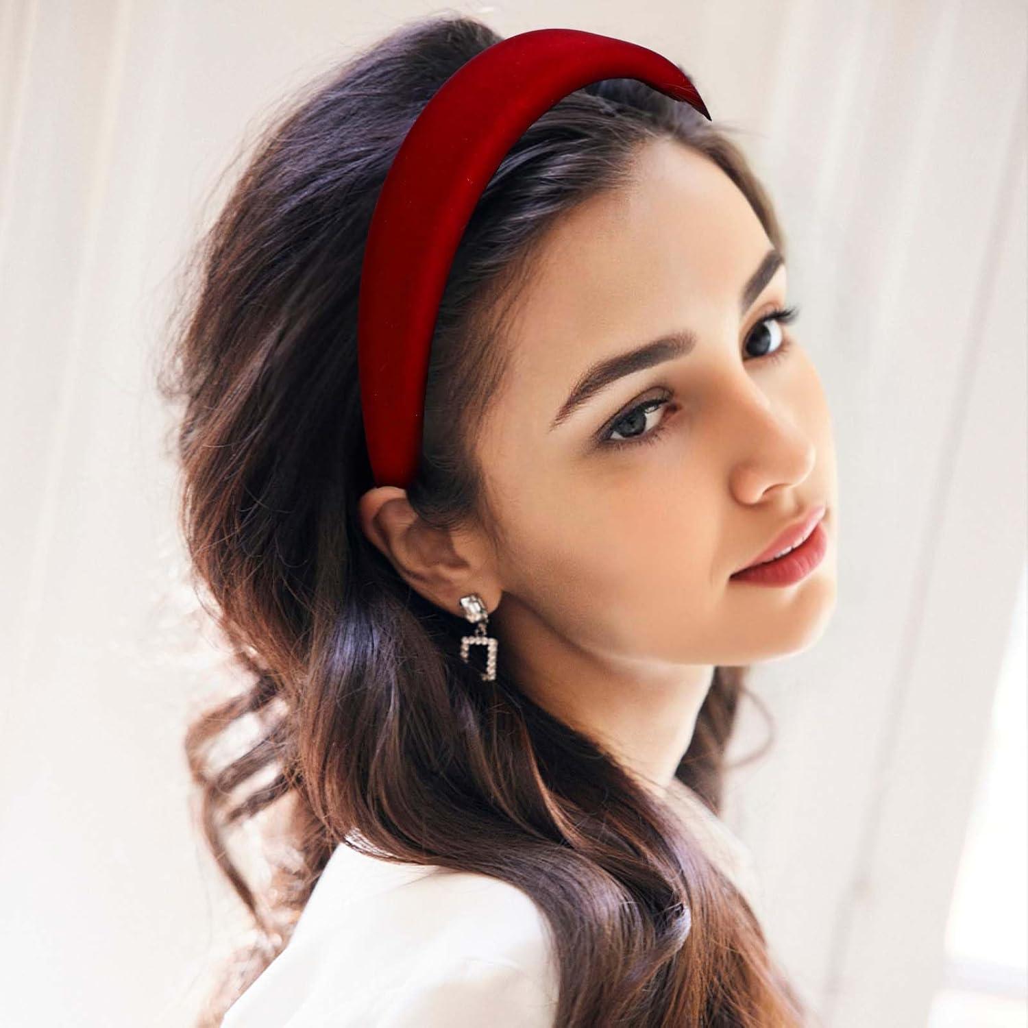 3er Set Haarreifen Samt 3cm Damen Vintage Retro Style Stirnband Haarschmuck