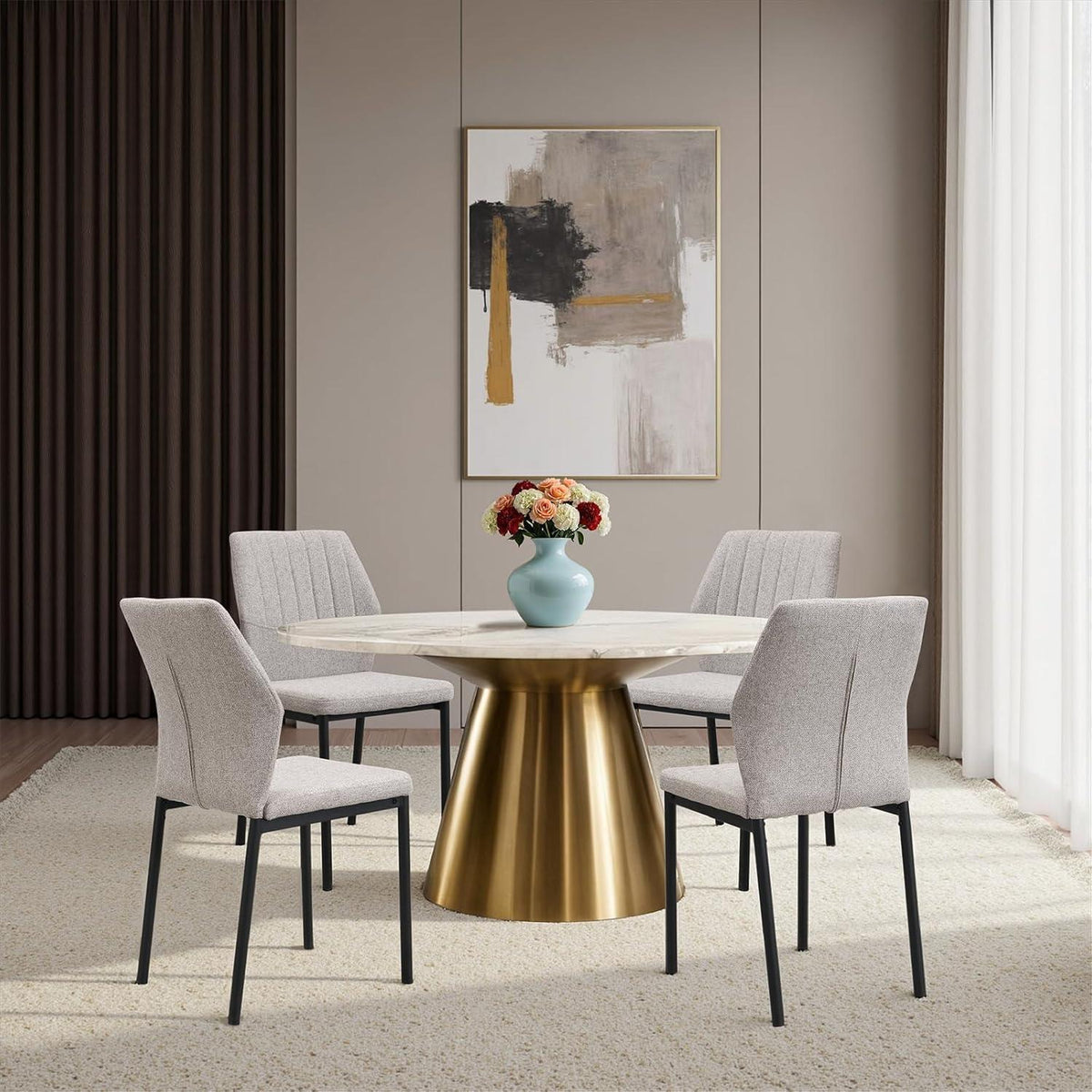 Esszimmerstühle 2er Set Beige – Polsterstühle für Küche & Wohnzimmer