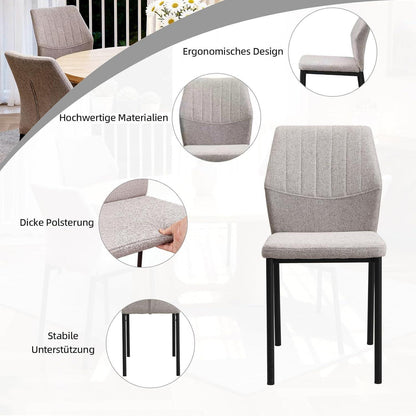 Esszimmerstühle 2er Set Beige – Polsterstühle für Küche & Wohnzimmer
