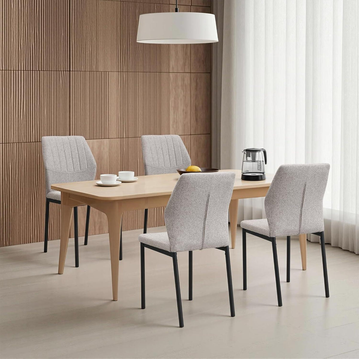 Esszimmerstühle 2er Set Beige – Polsterstühle für Küche & Wohnzimmer