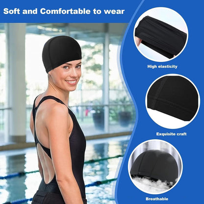 4er-Set Badekappen Herren Damen – Elastische Schwimmhaube