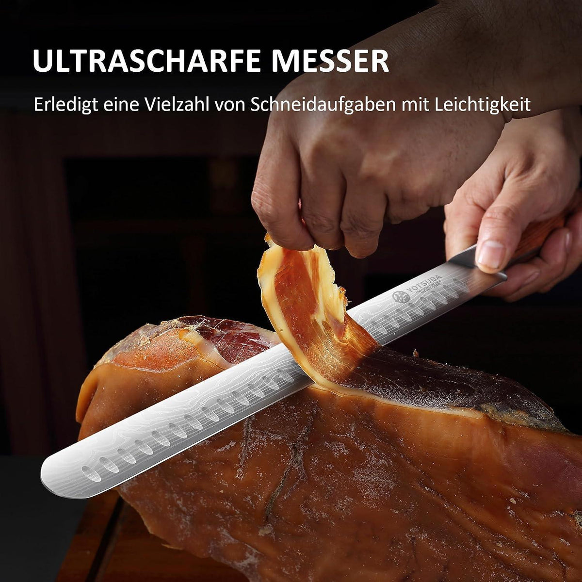 Schinkenmesser 30 cm mit Rosenholzgriff – Profi Küchenmesser