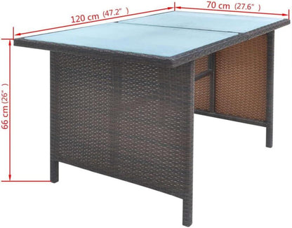Garten Lounge Set 5tlg. für 8 Personen Poly Rattan Braun mit Auflagen