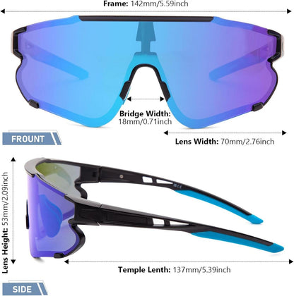 Polarisierte Sportbrille UV400 TR-Material Sportstyle Blau