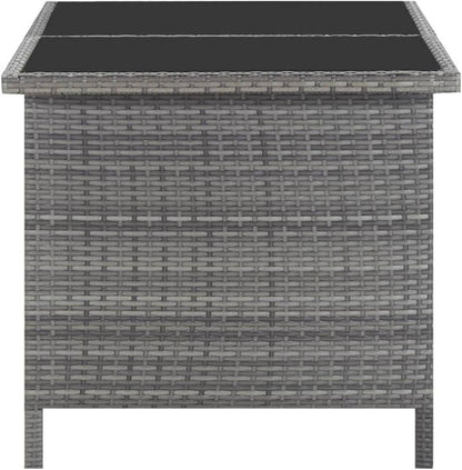 Garten Lounge Set 5tlg. mit Auflagen Poly Rattan Grau