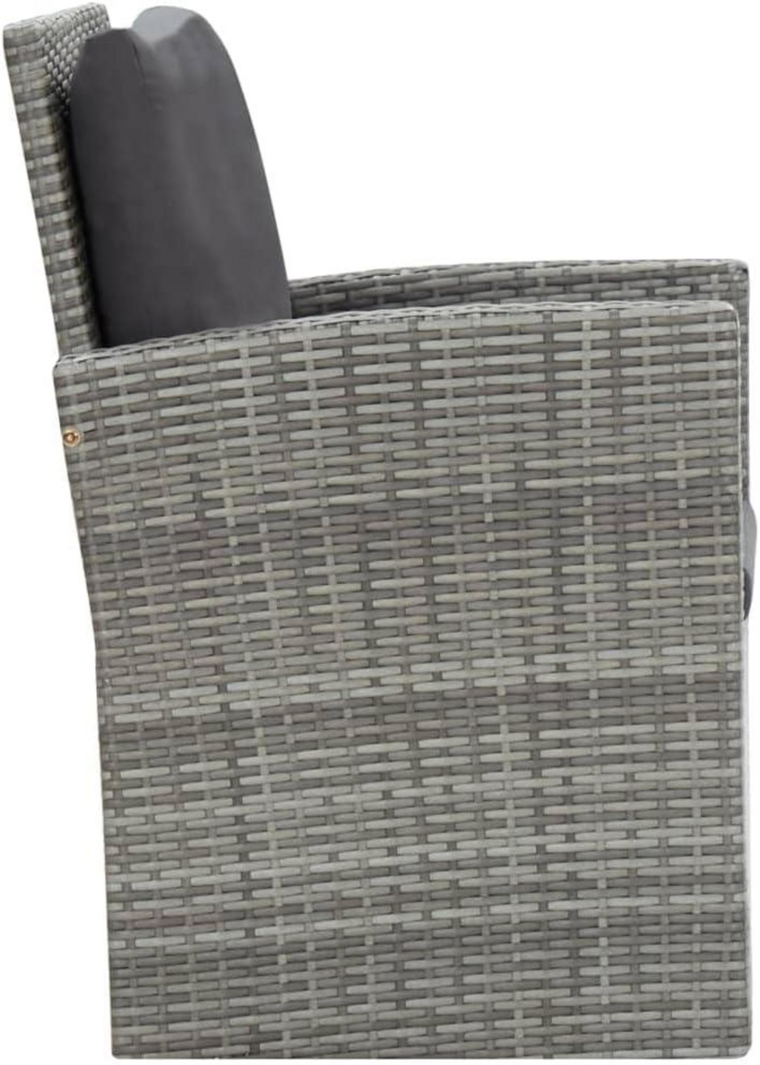 Poly Rattan Gartenmöbel Set, 5 TLG. Grau, für 8 Personen