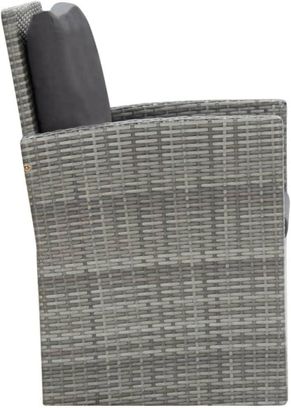 Poly Rattan Gartenmöbel Set, 5 TLG. Grau, für 8 Personen