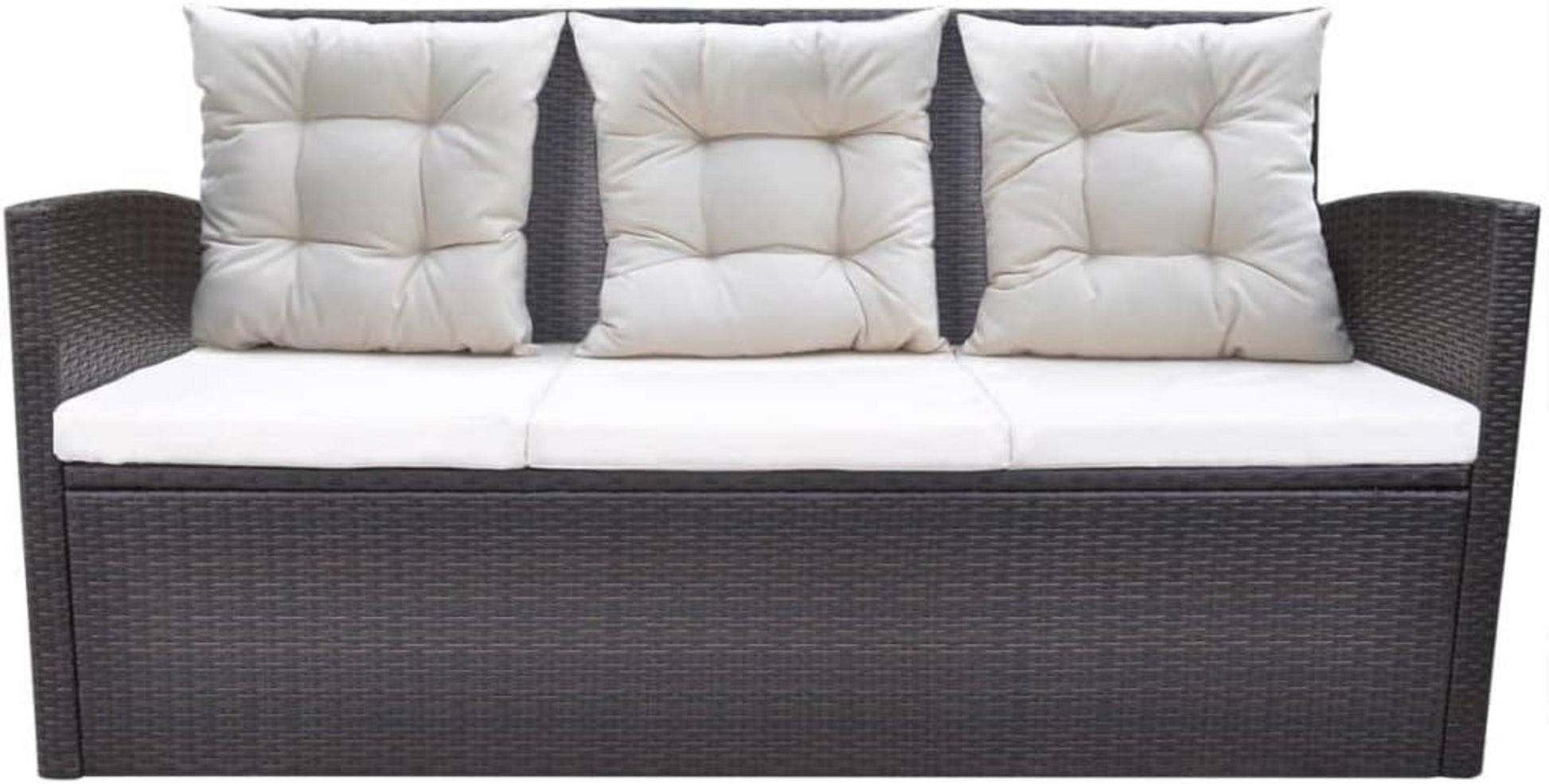 Garten Lounge Set Poly Rattan Braun 6 TLG. bis 7 Personen