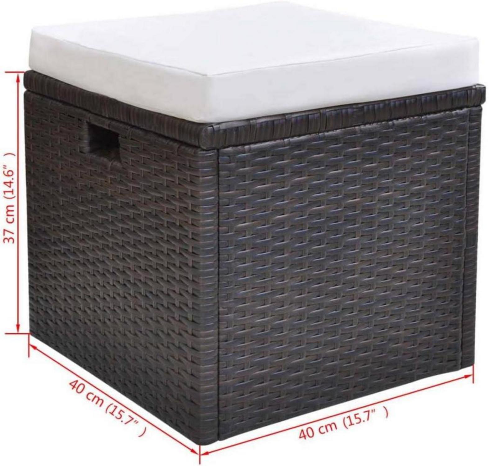 Garten Lounge Set 6 TLG. Poly Rattan Braun Auflagen 7 Personen