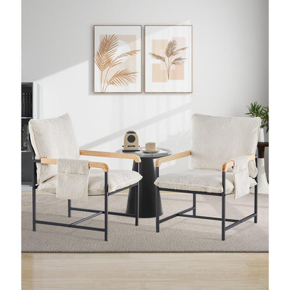 Loungesessel Creme Cord – Modern & Bequem für Wohnzimmer