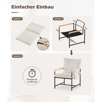 Loungesessel Creme Cord – Modern & Bequem für Wohnzimmer