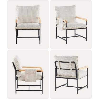 Loungesessel Creme Cord – Modern & Bequem für Wohnzimmer