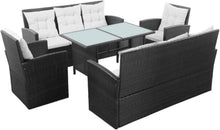 Garten Lounge Set Poly Rattan Auflagen Schwarz Sitzgruppe