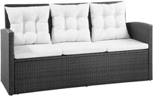Garten Lounge Set 8 Personen Schwarz Poly Rattan