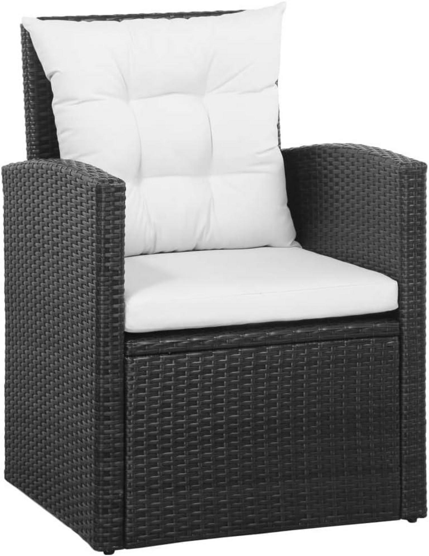Garten Lounge Set Poly Rattan Auflagen Schwarz Sitzgruppe