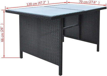 Poly Rattan Garten Lounge Set Schwarz 8 Personen inkl. Auflagen