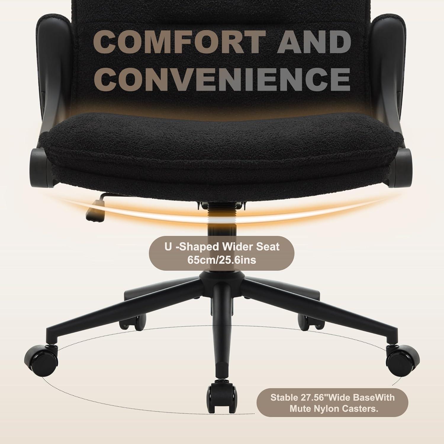 Ergonomischer Schneidersitz Bürostuhl mit Armlehne Schwarz