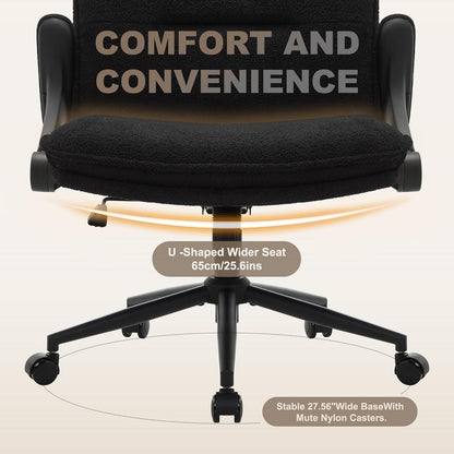 Ergonomischer Schneidersitz Bürostuhl mit Armlehne Schwarz