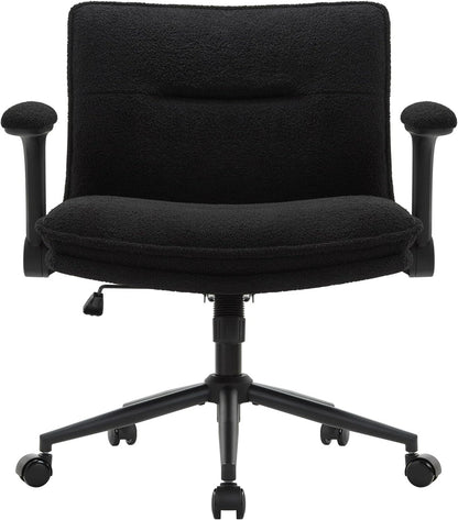 Schreibtischstuhl Schneidersitz Armlehne Rollen Schwarz