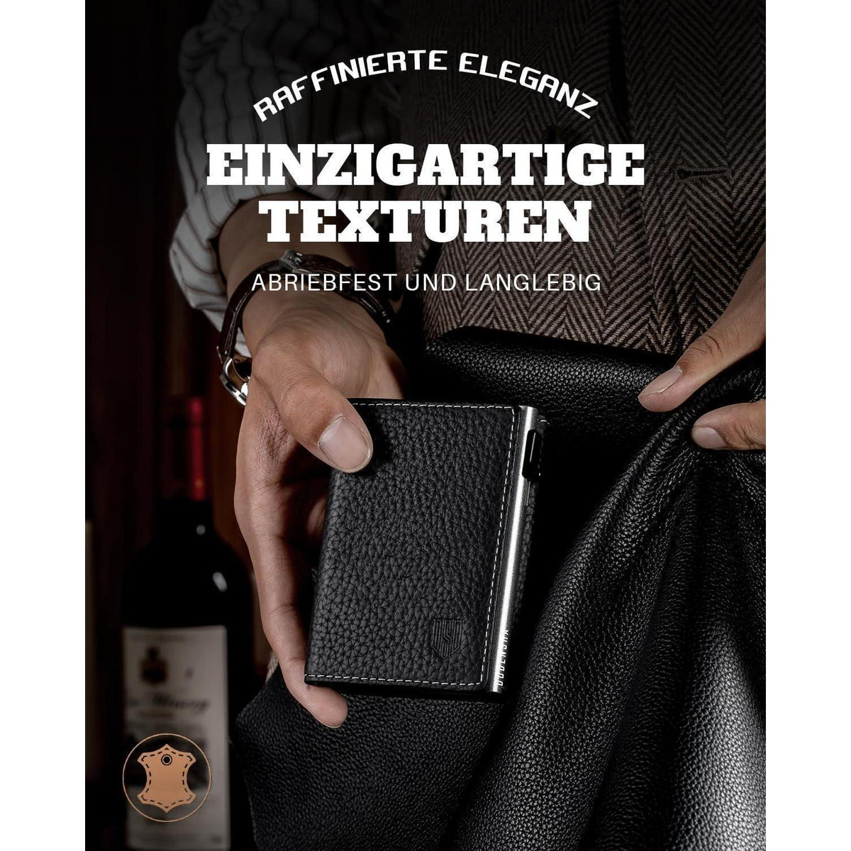 Herren Geldbörse Slim Wallet mit XL Münzfach und RFID Schutz